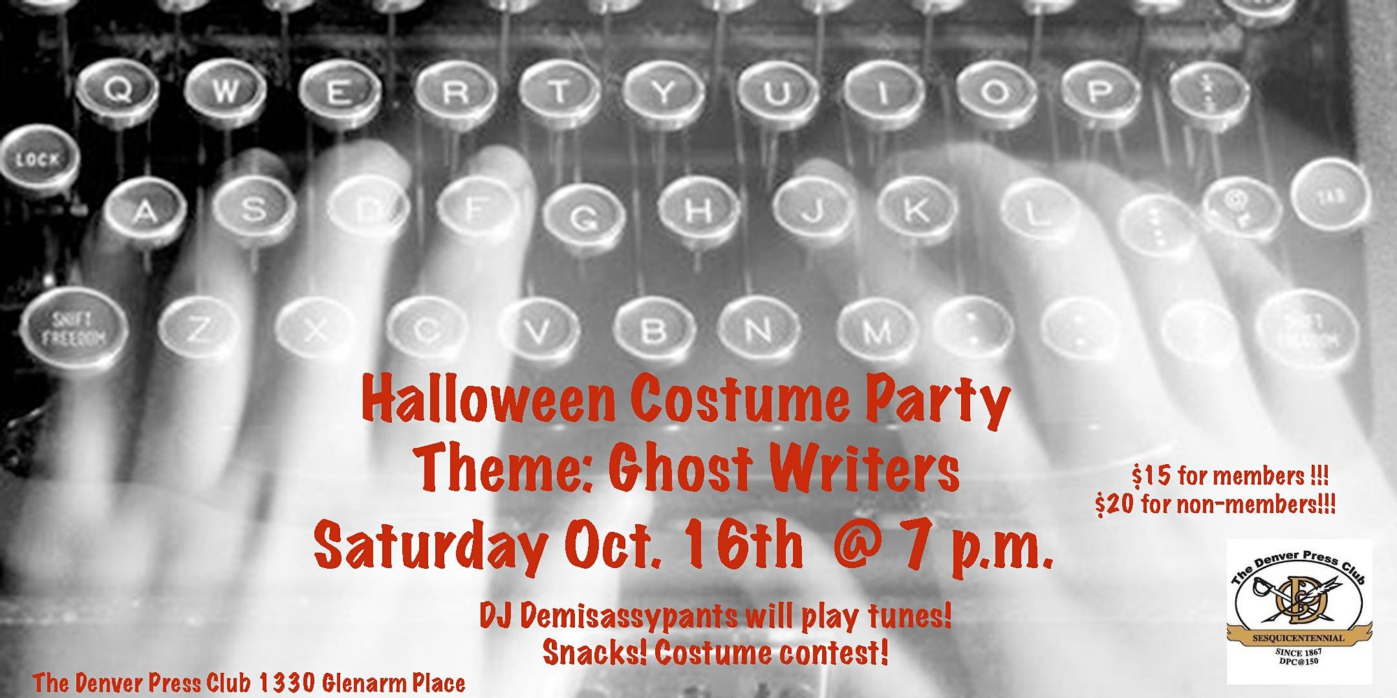 Halloween “Ghost Writers” Costume Party – Denver Press Club